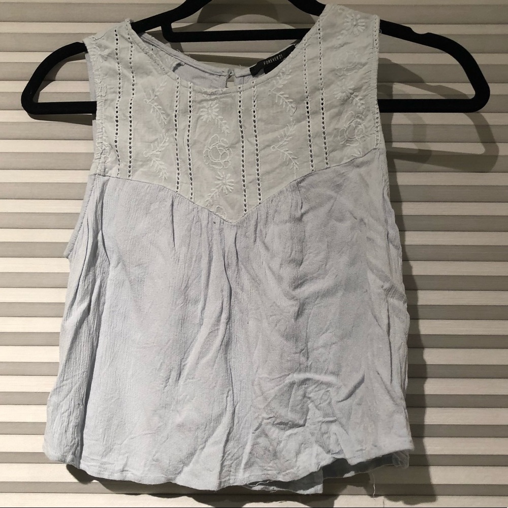 Forever 21 light blue cropped tank top